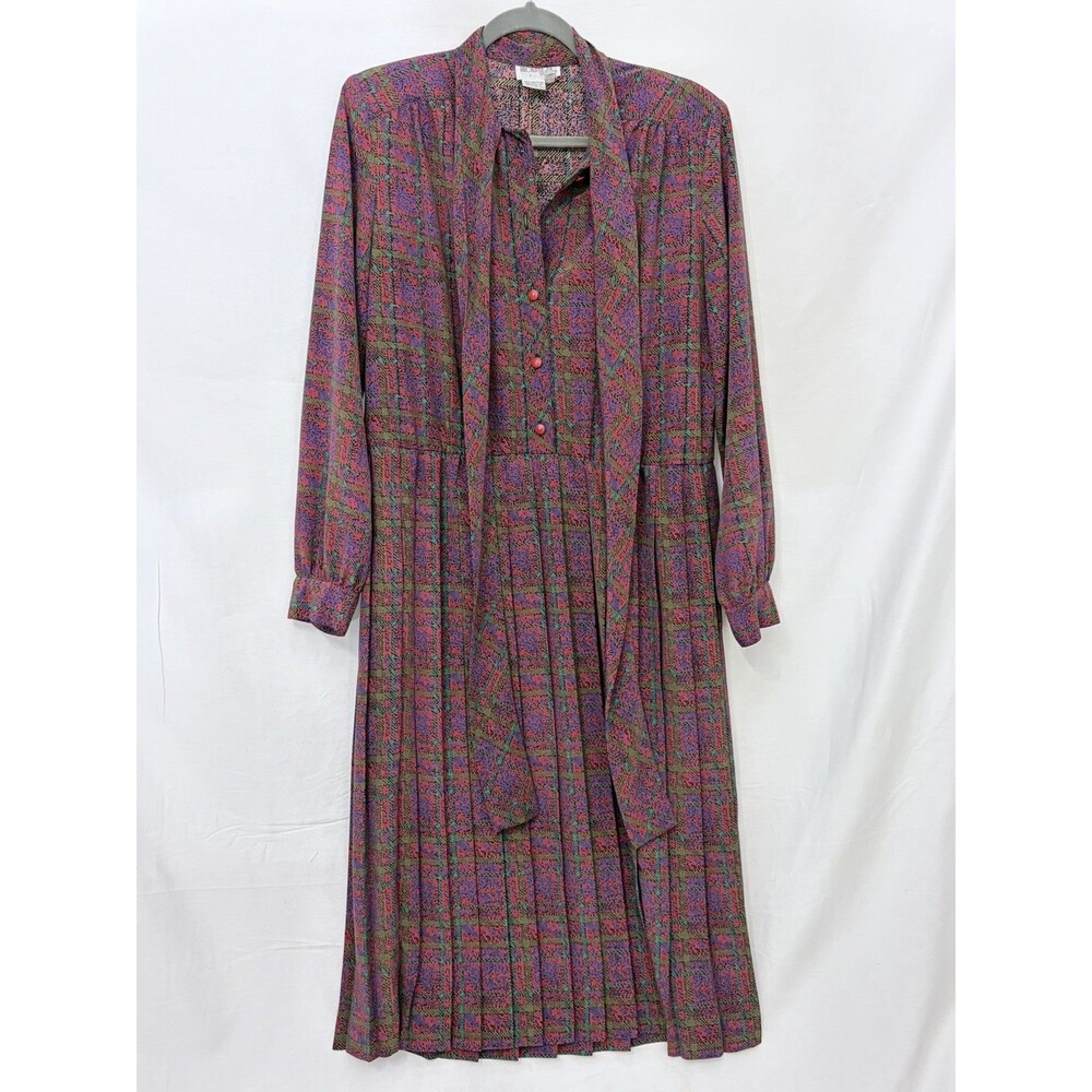 Vintage Brownstone Studio Pleated Skirt Retro Cottage Sophisticated Dress Sz 12